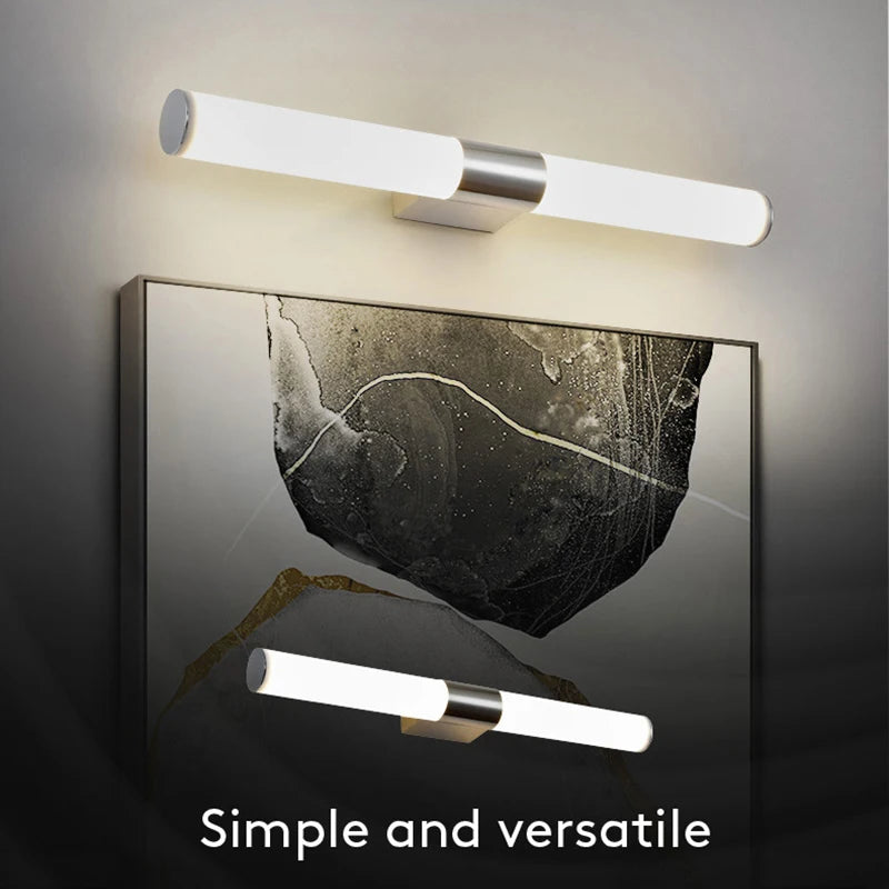 Modern Simplicity Fashion LED Wall Lamp Mirror Moisture Proof Anti-Fog Lighting Fixture Indoor Bathroom Bedroom Acrylic Sconces