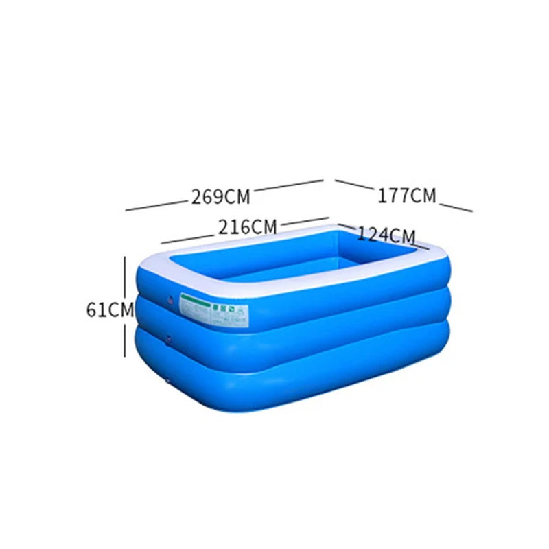 Premium Eco-Friendly Inflatable Swimming Pool for Children - Large PVC Ocean-Themed Bathing Tub