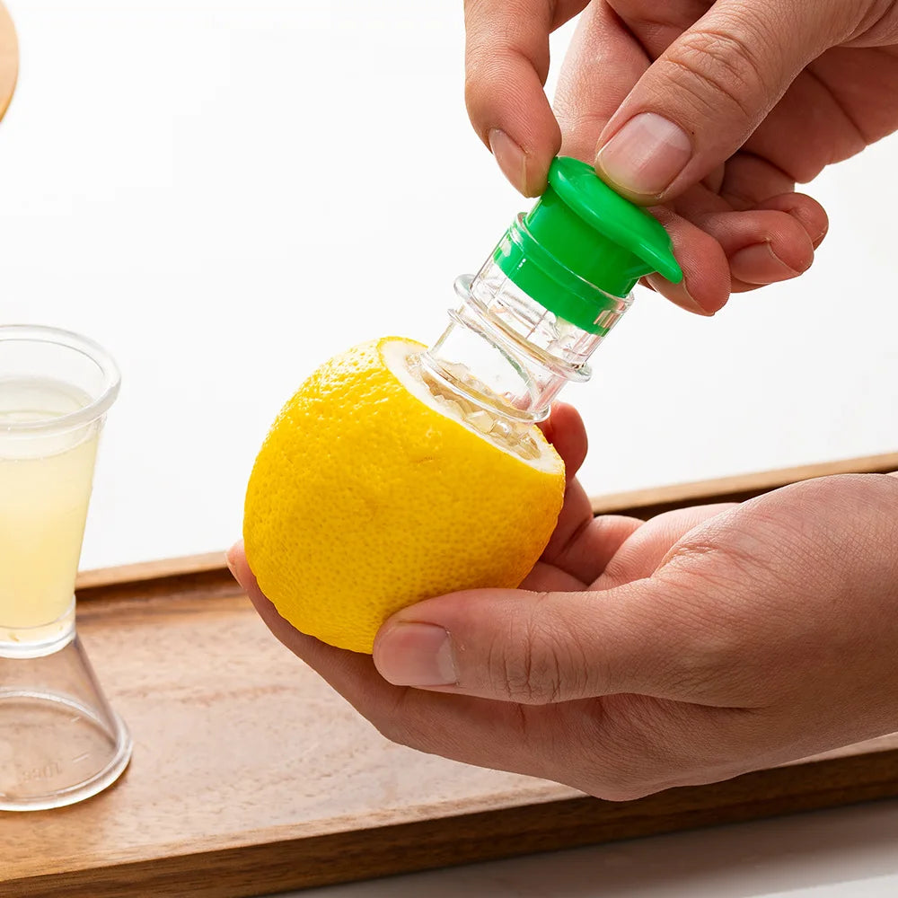 Portable Lightweight Plastic Lemon Squeezer with Built-in Filter - Reusable and Washable Manual Juicer for Home and Travel